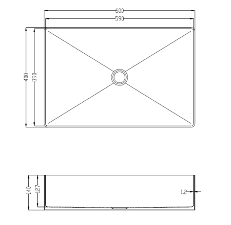 Раковина из нержавеющей стали AltroBagno Solido AltroBagnoSolido001021OrSp 60х40 накладная цвет золото