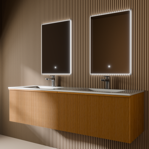 Тумба с раковиной+зеркало Art Decco Andy (Энди) AAN15W11D1M0 150x45x40 подвесная цвет белый дуб - фото 3