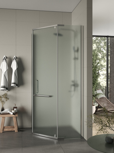 Душевой уголок Agger A03-090MCR/G 86х86 стекло матовое профиль хром глянцевый без поддона - фото 4