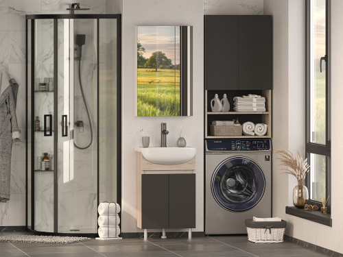 Шкаф Misty Поло О-Пол08060-012 60х32х110 подвесной - фото 5