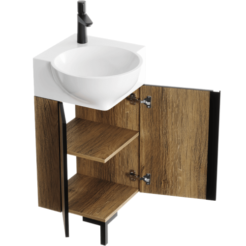 Тумба под раковину Aqwella Y POR0104DB 36х36х66 напольная цвет коричневый - фото 2