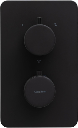 Смеситель для ванны с душем Allen Brau Priority 5.31314-31 встраиваемый в стену черный с термостатом - фото 3