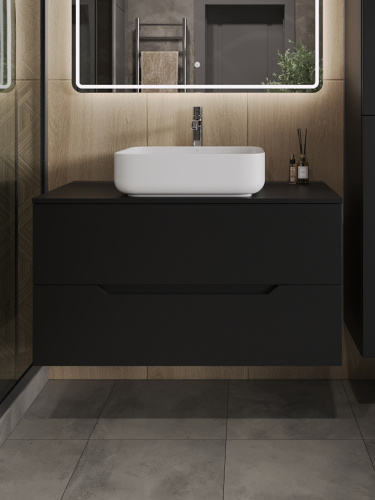 Тумба с раковиной Orange Line Li-100TubMDF+B05-500W 101х46х68 - фото 3