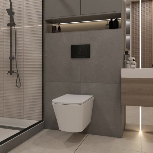 Клавиша смыва механическая Teymi Ellie T70023BM цвет черный - фото 2