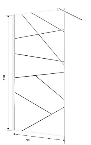 Душевая перегородка Cerutti SPA PICK T90B 90х120 стекло прозрачное/матовое профиль черный - фото 4