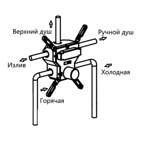 Смеситель для душа Vincea VSCV-431GM встраиваемый в стену вороненая сталь