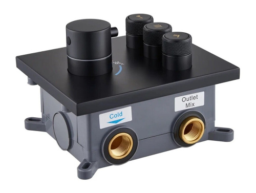 Душевая система ALMAes Como TVZ-8804 встраиваемая цвет черный - фото 3