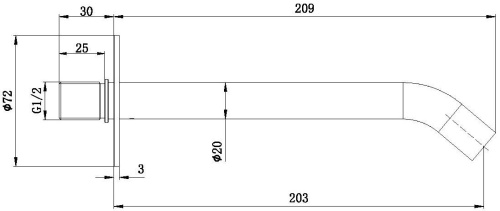 Излив Allen Brau Priority 5.31B18-GB настенный золото - фото 2