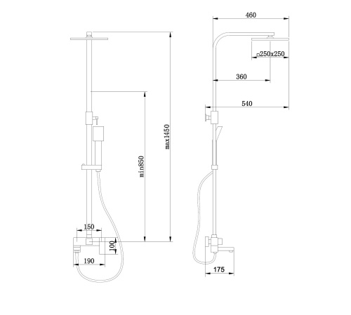 Душевая стойка ABBER AF8216SPL настенная цвет сатин - фото 3