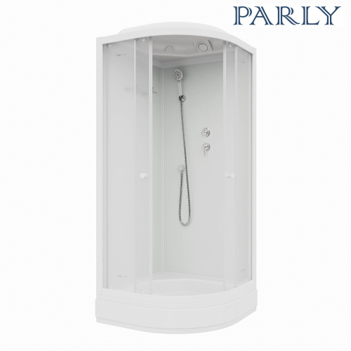 Душевая кабина Parly Bianco BM101 100х100 четверть круга с крышей - фото 5