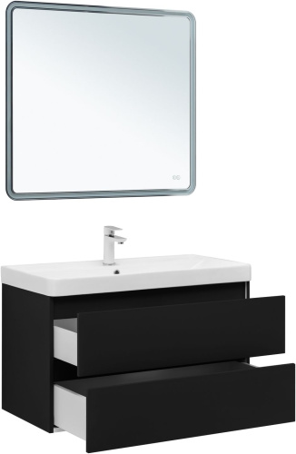 Тумба под раковину Aquanet Вега 2.0 00337956 89х46х50 подвесная цвет черный - фото 4