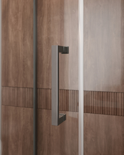 Душевой уголок Cezares MOLVENO MOLVENO-RH-1-120/90-C-GM-IV 120х90 стекло прозрачное профиль оружейная сталь без поддона - фото 2