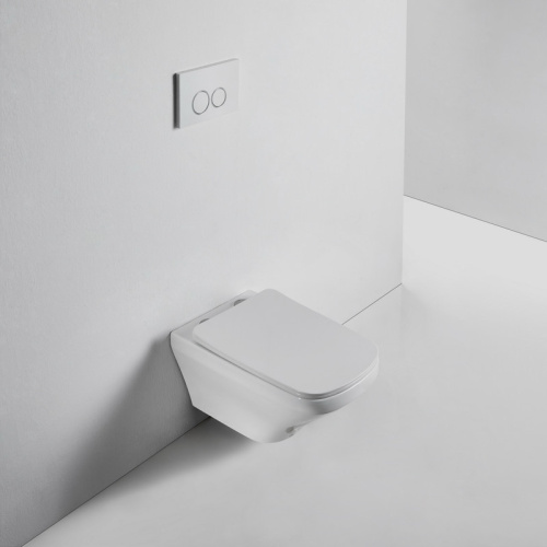 Унитаз подвесной Bond Cube F11-10 белый с сиденьем микролифт безободковый душевой смыв - фото 2