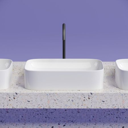 Раковина из сантехнического фарфора Ceramica Nova ELEMENT CN6053 60х40 накладная цвет белый без отверстий под смеситель