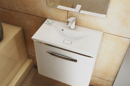 Раковина из литьевого мрамора Uperwood Elen 291120417 64х45 полувстраиваемая цвет белый - фото 5