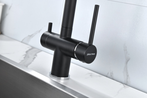 Смеситель для кухни Paulmark SERPENTINE Se213222-AN на раковину антрацит - фото 3