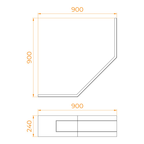 Экран фронтальный для поддона RGW 16230713-90 - фото 2
