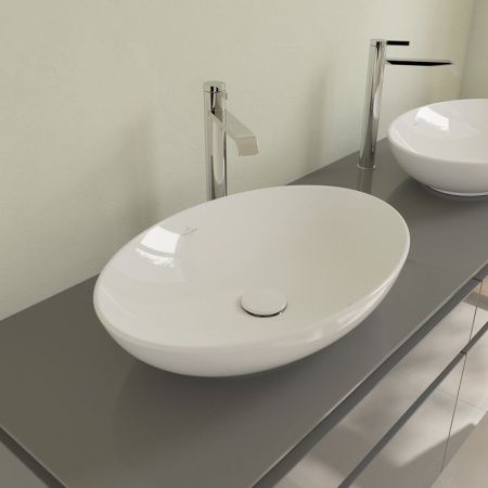 Раковина из сантехнического фарфора Villeroy Boch Loop&Friends 4A470001 60х40 накладная цвет белый без отверстий под смеситель