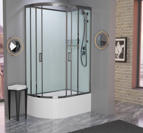 Душевая кабина Frank 190009 120х80 без крыши ориентация правая - фото 2