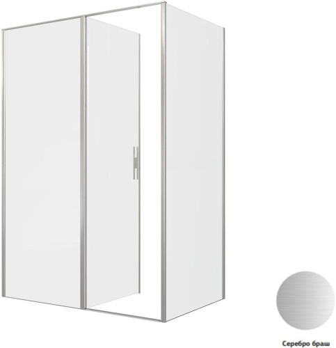 Душевой уголок Allen Brau Priority 3.31035.BA + 3.31044.BA 140х90 стекло прозрачное профиль серебро брашированное без поддона - фото 3