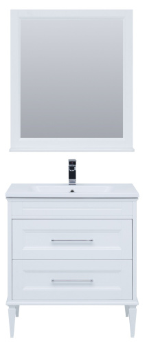 Комплект мебели: тумба с раковиной + зеркало Aquanet Бостон М 00259387 77x46x155 напольный/подвесной цвет белый - фото 4