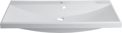 Раковина из литьевого мрамора Aquanet Нота 00284116 100х48 полувстраиваемая цвет белый 1 отверстие под смеситель - фото 4