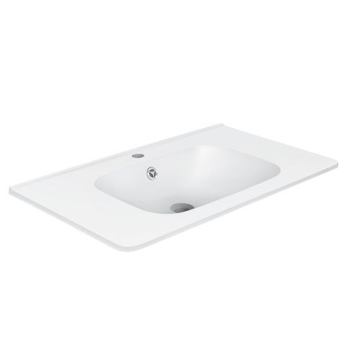 Раковина из искусственного камня Vincea VCB-2VP800W 80х50 встраиваемая цвет белый 1 отверстие под смеситель