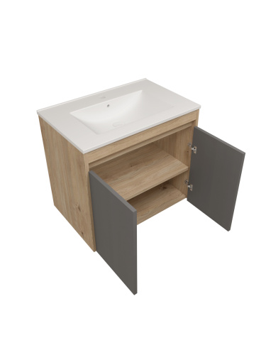 Фасад для тумбы под раковину Teymi Netta T60611 33х2х53 цвет графит - фото 3