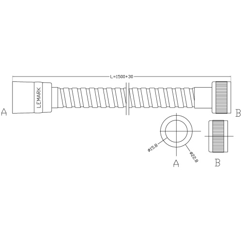 Шланг для душа LeMark LE8030S хром - фото 2