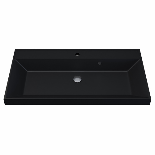 Раковина кварцевая Uperwood Classic Quartz 291030011 90х45 полувстраиваемая цвет черный - фото 3