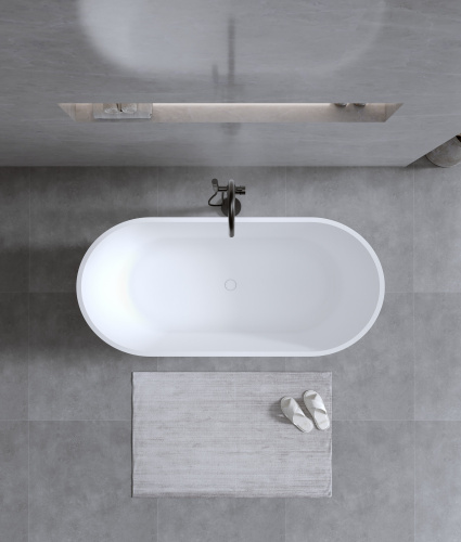 Ванна из искусственного камня Timo ELISSA ELISSA1580 158х74 отдельностоящая овальная - фото 3