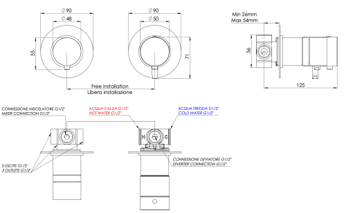 Смеситель для душа Remer X Style XT96D3BO встраиваемый в стену белый с термостатом - фото 2