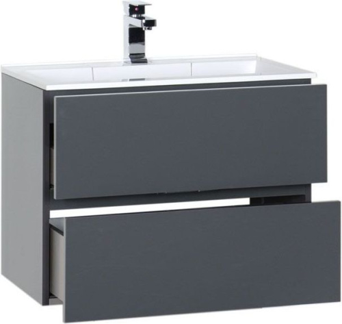 Тумба с раковиной Aquanet Алвита 00213093 70х45х53 подвесная цвет серый - фото 2