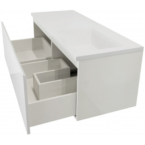 Тумба с раковиной Эстет Dallas Luxe ФР-00009679 109х48х43 подвесная цвет белый - фото 3