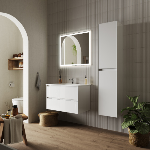 Тумба под раковину Sancos Cento CN80W 79х45х50 подвесная цвет белый глянцевый - фото 3