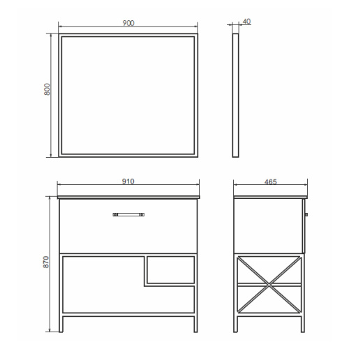 Тумба с раковиной Comforty Бредфорд 00-00009955CF 91х47х87 напольная цвет белый - фото 2