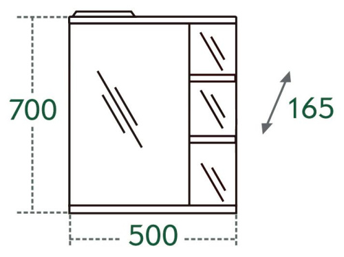 Зеркало-шкаф СанТа Ника 101084 50х17х70 подвесной цвет белый - фото 3