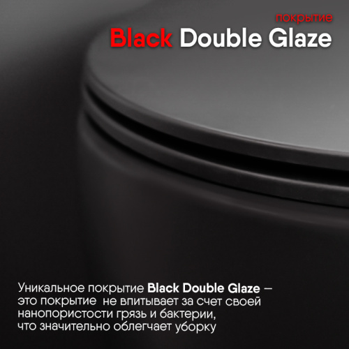 Унитаз подвесной Creo Сeramique AVIGNON COMBO-AV1100MB/AV1001TMB черный с сиденьем с микролифт каскадный смыв - фото 4