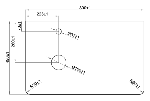 Столешница Brevita Pallisandro PA01-80 80х50 накладная - фото 3