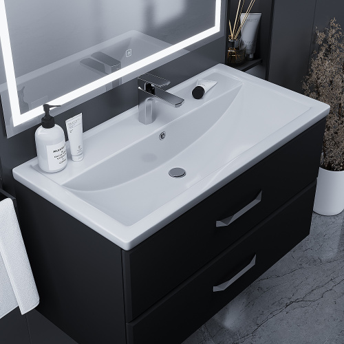 Раковина из литьевого мрамора Uperwood Foster 291020343 90х46 полувстраиваемая цвет белый - фото 3