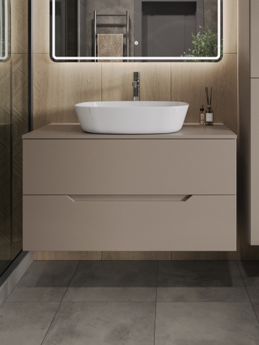 Тумба с раковиной Orange Line Li-100TuLMDF+B08-500W 101х46х68 - фото 3