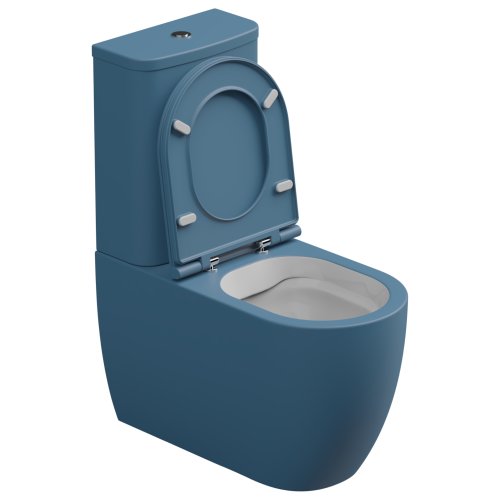 Чаша унитаза напольная GSG Ceramic Design Like LKMBLBI000/027P цвет белый/синий без бачка без сиденья безободковая смыв торнадо - фото 2