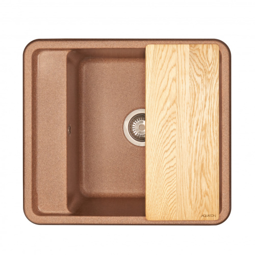Кухонная мойка Aquaton Беллис 1A724932BS270 57х51 цвет коричневый поверхность матовая - фото 2