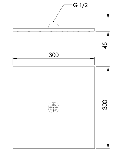 Верхний душ Daniel A593B15 черный матовый - фото 2