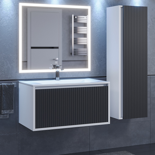 Тумба с раковиной Uperwood Next Premium 3930205166 80х45х42 цвет графит - фото 2