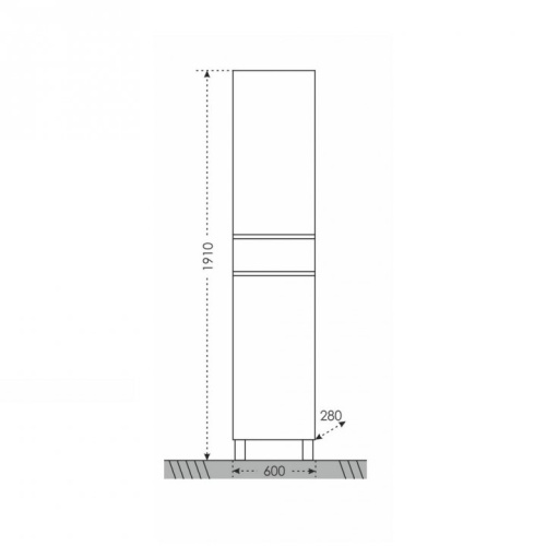 Шкаф-пенал СанТа Марс 700165 40х28х180 напольный цвет белый - фото 3
