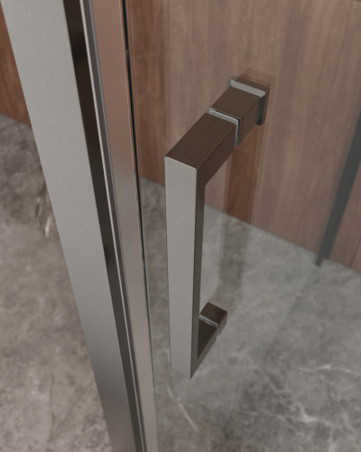 Душевой уголок Cezares MOLVENO MOLVENO-AH-11-160/90-C-GM-IV 160х90 стекло прозрачное профиль оружейная сталь без поддона - фото 2