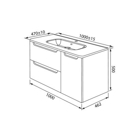 Тумба с раковиной Iddis Edifice EDI10W1i95K 100х50 подвесная цвет белый