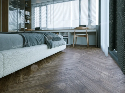 Ламинат Alpine Floor Herringbone 8 Pro New LF102-10 Дуб Бордо толщина 0.8 см 33 класс 606х101 - фото 4
