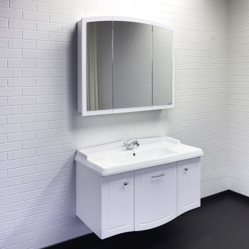 Тумба с раковиной Comforty Палини 00-00019754CF 102х49х62 подвесная цвет белый - фото 3